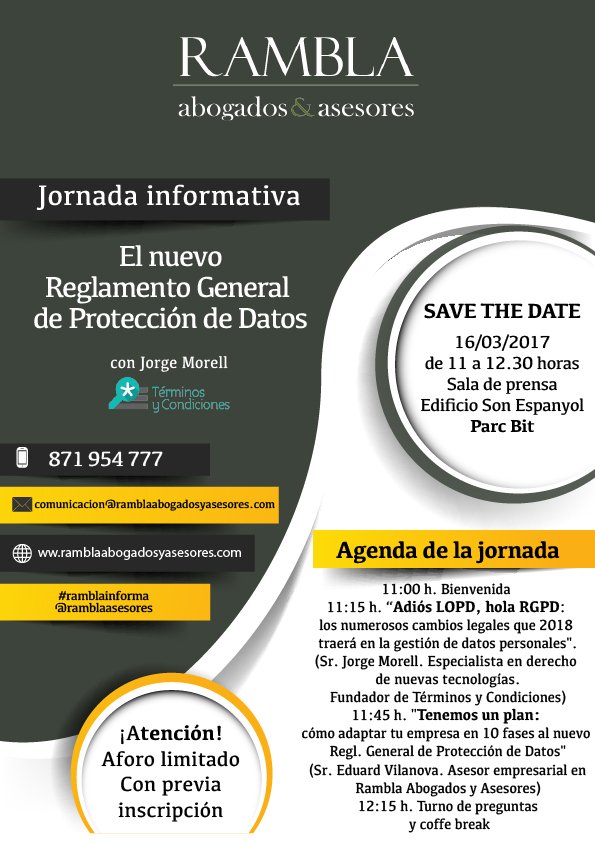 Jornada informativa sobre el nuevo Reglamento General de Protección de Datos
