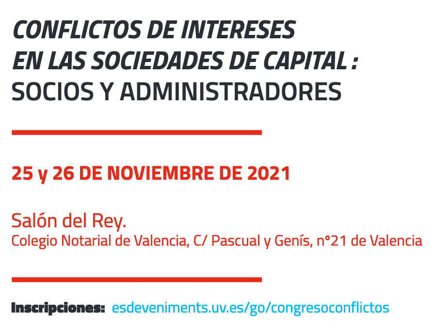 Congreso: Conflictos de intereses en las sociedades de capital: Socios y administradores