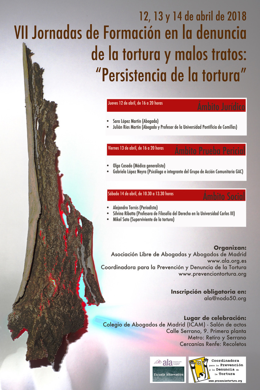 VII Jornadas de formación en la denuncia de la tortura y malos tratos: Persistencia de la tortura