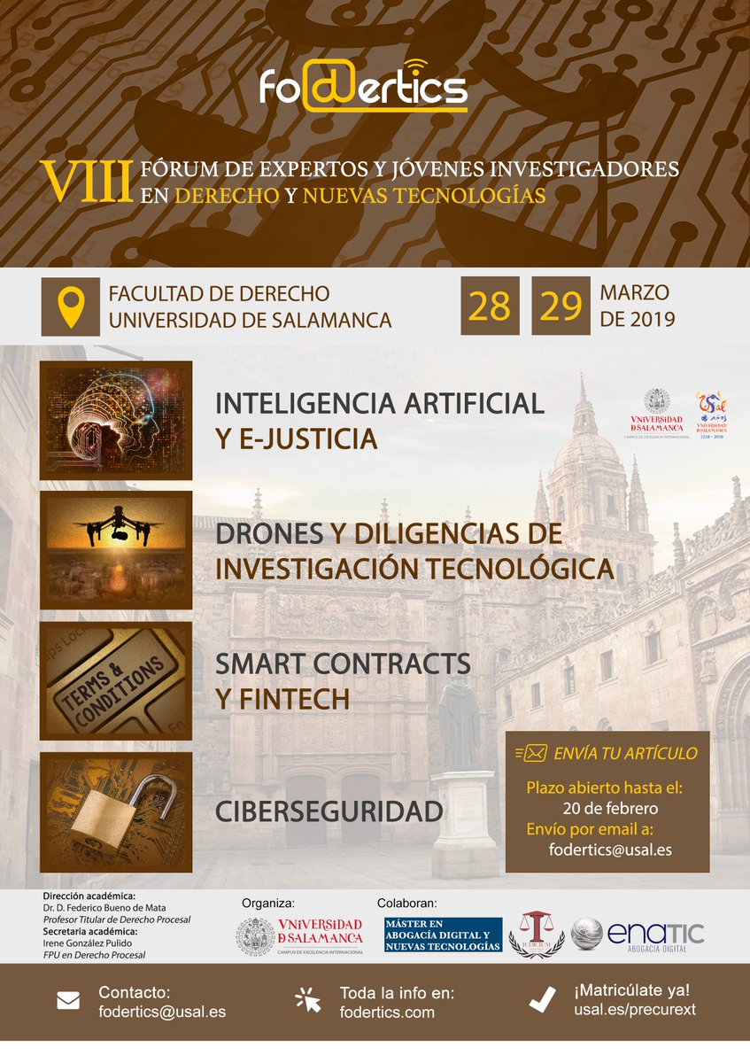 FODERTICS - VIII Forum de Expertos y Jóvenes Investigadores en Derecho y Nuevas Tecnologías