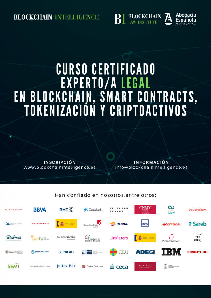 Curso Certificado Experto/a Legal en Blockchain, Smart Contracts, Tokenización y Criptoactivos 15ª edición