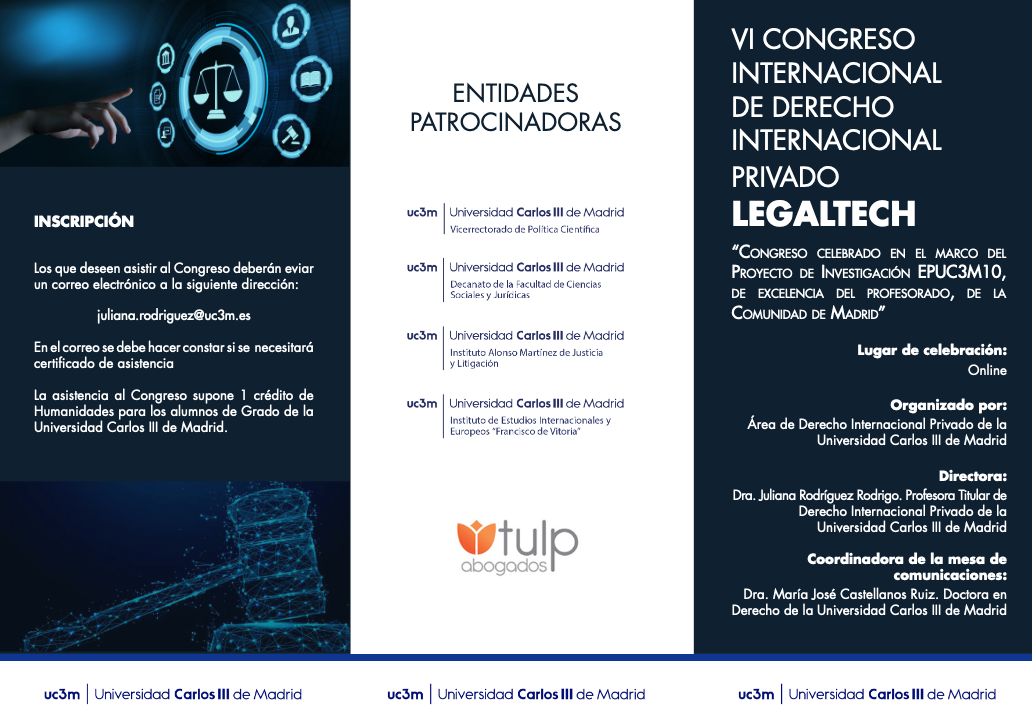 VI Congreso Internacional de Derecho Internacional Privado de la Universidad Carlos III de Madrid: Legaltech