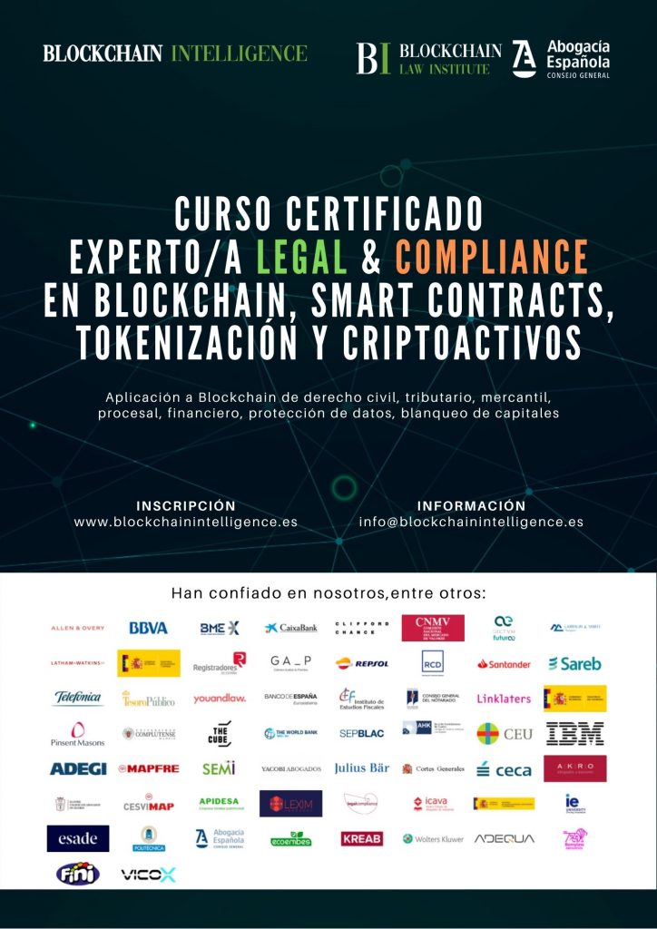 Curso Certificado Experto/a Legal & Compliance en Blockchain, Smart Contracts, Tokenización y Criptoactivos