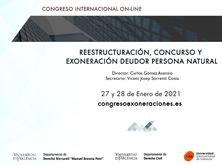 Congreso Internacional On-Line: Reestructuración, concurso y exoneración deudor persona natural