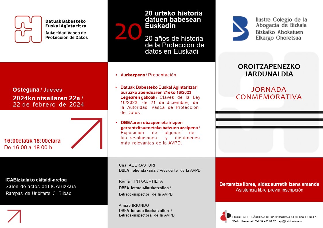 20 años de historia de la protección de datos en Euskadi